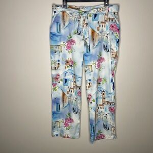 Mirette Women's‎ Pants Multi Color Size 16 Vacation Spring Watercolor
